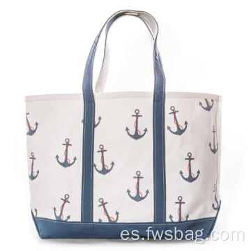 Bolso de lona de playa natural con estampado personalizado